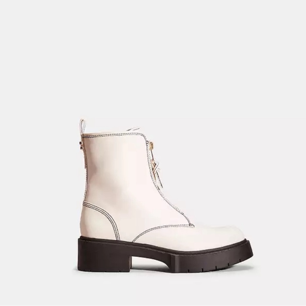 ✨ NEW Coach Liza White Leather Booties, Size 11, NWT✨